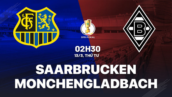 Saarbrucken vs Monchengladbach 2h30 ngày 13/3 (Cúp QG Đức 2023/24) Trận đấu thuộc vòng tứ kết Cúp quốc gia Đức 2023/24 này thực tế phải được diễn ra từ đầu tháng 2 vừa rồi cùng những cặp khác của vòng 8 đội mạnh nhất song vào phút chót, đôi bên không thể thi đấu bởi cơn mưa nặng hạt đổ xuống sân Ludwigsparkstadion, khiến mặt cỏ không còn đảm bảo được tiêu chuẩn chơi bóng. Hãy đến SHBET cá cược bóng đá để biết thêm thông tin nhé .