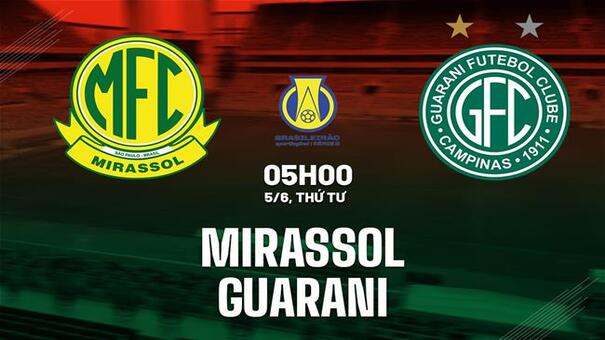 Nhận định bóng đá Mirassol vs Guarani 5h00 ngày 5/6 (Hạng 2 Brazil 2024). Hãy đến SHBET thể thao trực tuyến để biết thêm thông tin.