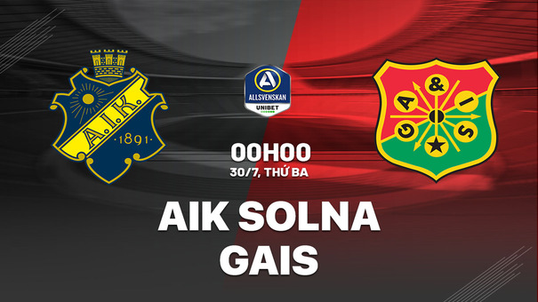 Nhận định bóng đá AIK Solna vs GAIS 0h00 ngày 30/7 (VĐQG Thụy Điển 2024). Hãy đến SHBET thể thao trực tuyến .